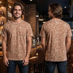 Kuyigo Orange White Static Print T-Shirt Men’s Small 38" Chest